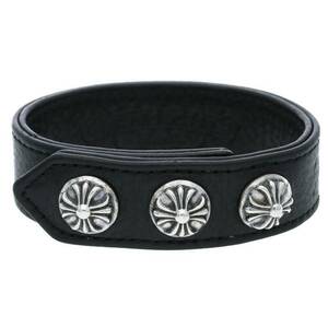 クロムハーツ Chrome Hearts 3BTN/2SNP/クロスボール3ボタン2スナップ レザーブレスレット 中古 OS06