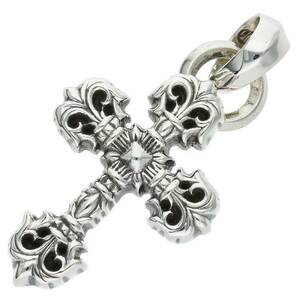 クロムハーツ Chrome Hearts FILIG/CROSS-XSM W/BALE/フィリグリークロスXSベイル wベイル/シルバーネックレストップ 中古 GZ11