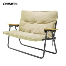 ONWAY SPORTS 2WAYベンチチェア ブラック OW-130 アウトドアチェア 折畳チェア 2人掛け椅子 クッションカバー付き キャリーケース付き 5_画像4