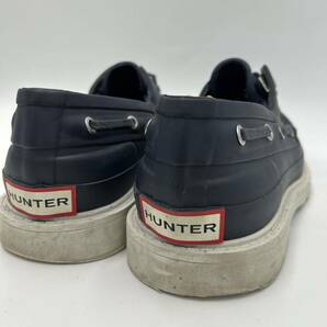 C ■ 機能性抜群 '人気モデル' HUNTER ハンター 高品質 ラバー素材 LOW CUT 防水 レインシューズ UK9 27cm メンズ 紳士靴 シューズ NAVY の画像5