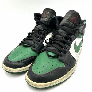 J ■ 19年製 '人気モデル' NIKE ナイキ AIR JORDAN 1 MID エアジョーダン HIGH CUT スニーカー 28cm メンズ 靴 シューズ 緑黒 554724-067