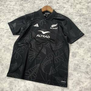 NN ▼ 大きいサイズ!! '着心地抜群' adidas アディダス ALL BLACKS ストレッチ 半袖 ポロシャツ size:2XL ラグビー スポーツウェア BLK