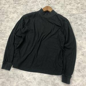 M ▼ 都会のカジュアルウェア '米国製' CAMBER キャンバー FINEST コットン100% モックネック 長袖 ロンT / Tシャツ size:L メンズ BLK