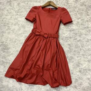 L ▼ 洗練されたデザイン!! '日本製' M'S GRACY エムズグレイシー 半袖 ワンピース size:36 レディース トップス RED 