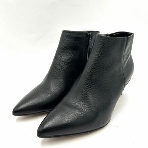 I ■ 19年製 '洗礼されたデザイン' Clarks クラークス LEATHER サイドジップ ショートブーツ / ブーティー 23cm レディース 靴 シューズ 