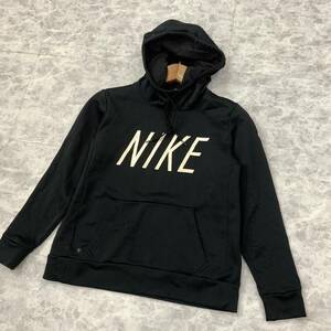 I ▼ 洗練されたデザイン!! '着心地抜群' NIKE ナイキ ストレッチ素材 ロゴプリント パーカ / フーディ size:M スポーツウェア 上着 BLK