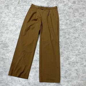 G ▼ 都会のカジュアルウェア '日本製' FACTOTUM HOMME ファクトタム オム ストレッチ素材 ストレート スラックスパンツ size:44 brown