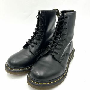 F ■ 洗礼されたデザイン '人気 イエローステッチ' Dr.Martens ドクターマーチン 本革 8EYE レースアップ ブーツ 革靴 UK6 25cm 紳士靴 