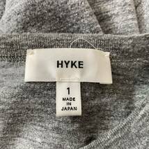 E ▼ 都会のカジュアルウェア '日本製' HYKE ハイク 5分袖 ストレッチ Tシャツ / カットソー size:1 レディース トップス GLY 婦人服_画像6