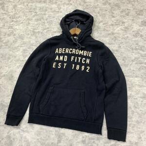 EE ▼ 着心地抜群!! Abercrombie＆Fitch アバクロンビーアンドフィッチ 裏起毛 スウェット パーカ / フーディ size:M プルオーバー NAVY