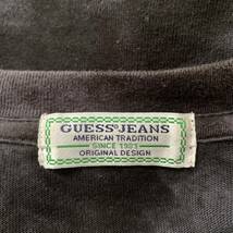 B ▼ 良品 / 都会のカジュアルウェア '着心地抜群' GUESS ゲス 総柄 コットン100% 長袖 ロゴ刺繍 Tシャツ / カットソー メンズ トップス _画像7