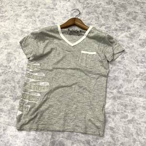 Y▼ 大きいサイズ!! '着心地抜群' DIESEL ディーゼル ストレッチ素材 Vネック 半袖 Tシャツ / カットソー size:XL レディース GLY トップス