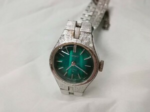 g_t R190 ☆SEIKO セイコー 21JEWELS 11-0730 手巻き式 グリーン文字盤 レディース腕時計 不稼動品☆ 【現状品】