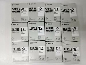 g_t X376 King Jim [ Tepra ]PRO SR series exclusive use tape cartridge 6mm/9mm/ 12mm/18mm white BLACK INK total 12 point present condition goods [ unused storage goods ]