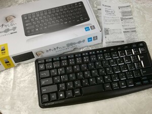 g_t X744 ★ELECOM 無線静音ミニキーボード TK-FDM091STBK ※動作確認済み★ 【現状品】