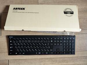 ジャンク 訳あり Arteck 2.4G ワイヤレスキーボード日本語配列 無線ステンレススチール 軽量 フルサイズキーボード テンキー付き