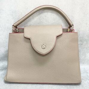 1円〜美品 LOUIS VUITTON ルイヴィトン カプシーヌMM トリヨン ベージュ ハンドバックの画像2