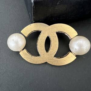 1円〜　CHANEL シャネル　パール　ココマーク　ブローチ　箱付き　ゴールド