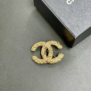 1円〜　美品　CHANEL シャネル　溶岩　ココマーク　ブローチ　箱付き　ゴールド