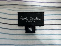 ★【送料無料 国内正規品】日本製 Paul Smith LONDON（ポールスミス ロンドン）コットン100% ストライプ 長袖 ドレス シャツ M ホワイト系_画像5