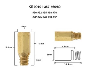 60-82 ケイヒン ケーヒン PE20/22/24/26/28 CR-mini キャブレター メインジェット10個セット 六角大 60/62/65/68/70/72/75/78/80/82