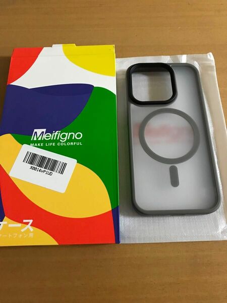 Meifigno iPhone15 Pro Max スマホケース　グレー　半透明 iPhone 半透明　シリコン