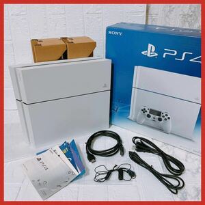 【1円～ 美品】PS4 本体SONY PlayStation4 CUH-1200 グレイシャー ホワイト 500GB WHITE 外箱 動作確認済 ソニー プレステ4