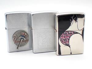 まとめ☆1000円～☆ZIPPO ジッポ ヤンキース セクシークローズアップ Hong Kong ライター 喫煙具 3点まとめ/86741-7500