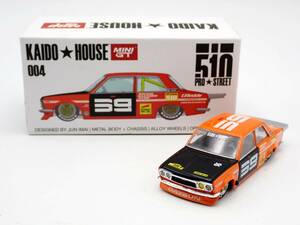 美品☆KAIDO HOUSE 1/64 MINIGT 004 DATSUN 510 ダットサン 510 プロストリート オレンジ 左ハンドル/60506-1500