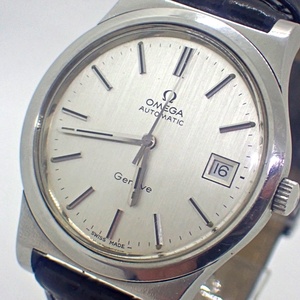 1 jpy ~* operation goods *OMEGA Omega june-bAT/ self-winding watch Date round silver face men's wristwatch 52555957-56