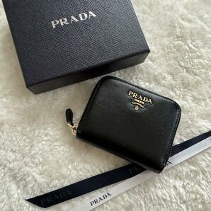 【極上】 PRADA プラダ ラウンドファスナー 財布 コインケース 小銭入れ