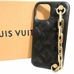 ルイヴィトン LOUIS VUITTON バンパー ドクッサン スマホケース モノグラム iPhone12 12Pro ゴールド金具 チェーン ブラック 黒 M81116 