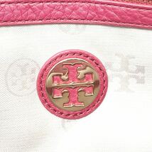 トリーバーチ TORY BURCH ハンドバッグ トートバッグ エラ ロゴ レザー 革 キャンバス 型押し 大容量 ミニ ピンク ショッキングピンク_画像10