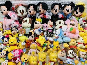 194*160 size fully 1 jpy ~* Disney Vintage Mickey Pooh Donald etc. soft toy goods miscellaneous goods large amount together set 