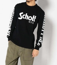 SCHOTT◆ショット ロンＴ◆長袖Ｔシャツ黒ＸＬ_画像4