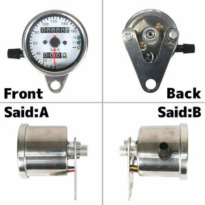汎用 バイク 機械式 スピードメーター 60mm 160km/h ステー・LEDバックライト付 ST250Eタイプ ST250 グラストラッカー ボルティーの画像6
