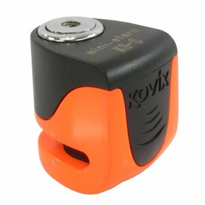 KOVIX(コビックス) 世界最小 最軽量 USB充電機能搭載 大音量アラーム付き セキュリティ ブレーキディスクロック KS-6 (蛍光オレンジ)