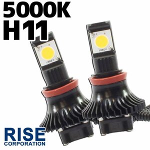 CREE製 バイク用 H11 LED ヘッドライト フォグランプ 5000K 5000ケルビン 2灯分 冷却ファン付き 高性能デジタルコントローラー 12V・24V用