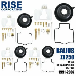 バリオス ZR250 A1～A6 B1～B2 B4～B9 キャブレター リペアキット 4個セット 純正互換 部品 修理 メンテンナンス オーバーホール カワサキ