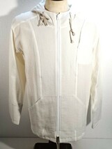 紳士用のフード付ジャケット ★ 色：ホワイト ★ サイズ：少し大きめのＭ ★ 未使用品_画像1