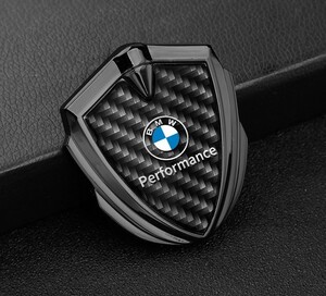 BMW sticker car Logo emblem 3D solid made of metal decal 1 sheets waterproof both sides tape attaching easy sticking car equipment ornament deep rust color 