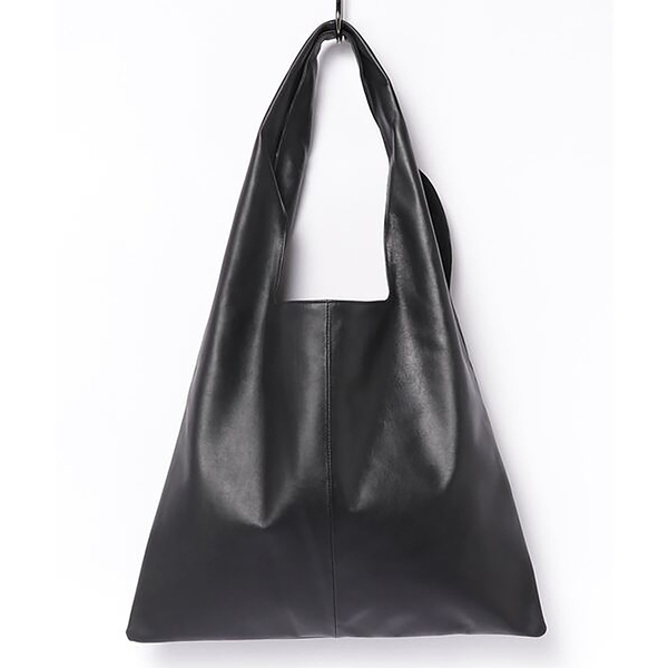 【nanca / ナンカ】real leather marche tote bag -Black- / リアルレザー 本革 牛革 マルシェ トート バッグ ブラック 黒