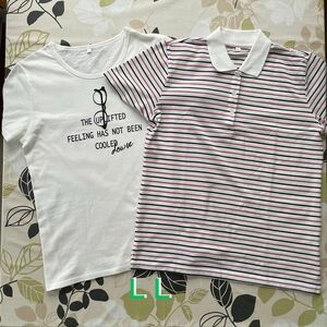 ボーダーポロシャツと半袖Tシャツ2枚　LLサイズ
