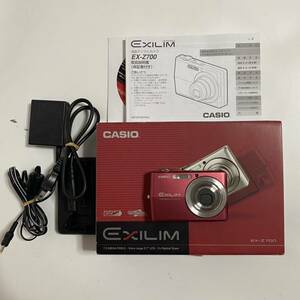 未使用に近い//CASIO デジタルカメラ EXILIM ZOOM EX-Z700 レッド［操作確認済み］