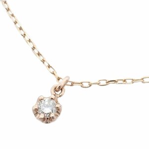 【美品】組曲 一粒 ネックレス K10/ダイヤモンド0.06ct【いおき質店】