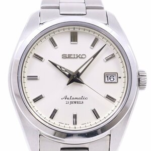 SEIKO セイコー メカニカル 自動巻き メンズ 腕時計 ホワイト系文字盤 裏スケ 純正SSベルト SARB035 / 6R15-00C0【いおき質店】