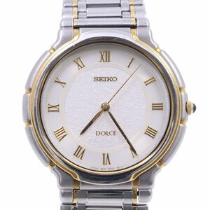 SEIKO Seiko Dolce quartz men's wristwatch combination silver face original SS belt 5E31-6E10[... pawnshop ]