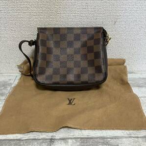 1円スタート 美品 LOUIS VUITTON ルイヴィトン トゥルース メイクアップ ポーチ ダミエ ハンドバッグ の画像1