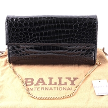 ◆◇BALLY バリー クロコダイルレザー ワニ革 クラッチバッグ 定価30万円 ショルダーバッグ 黒 ブラック◇◆_画像1