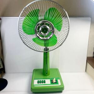  Showa Retro SANYO Sanyo electric fan EF-A30N green secondhand goods operation goods 